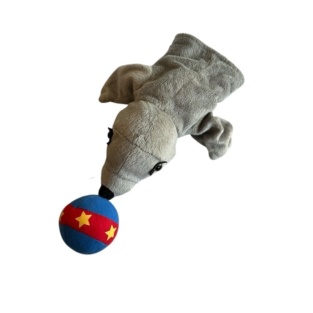 Restoration Hardware Murdock & Ross Hand Puppet Seal with Ball Star Gray Blue
